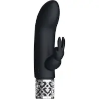 Royal Gems - Krachtige oplaadbare Rabbit vibrator -Zwart