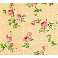 Living Walls KLASSIEK TEGELMOTIEF MET ROZENRANKEN BEHANG | Franse Stijl - roze groen oranje beige - Château 5