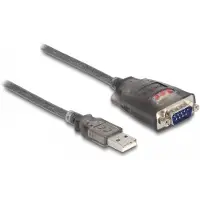 DeLOCK Adapter USB 2.0 Type-A to 1 x Serial RS-232 D-Sub 9 pin male with nuts with 3 x LED 1 m