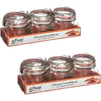 Secret De Gourmet Set van 6 inmaakpotjes/voorraadpotjes glas met beugelsluiting - 330 ml - Voorraadpotten met luchtdichte sluiting