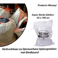 Benson 15-Stuks Herbruikbaar en Opvouwbare Opbergzakken met Bindkoord