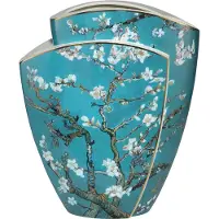 Goebel - Vincent van Gogh | Vaas Amandelboom Blauw 43 | Porselein - 43cm - Limited Edition - met echt goud