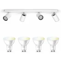 Wiz Kosipo Opbouwspot (Wit) - Warm tot Koelwit Licht - Plafondspot met 4 Lichtpunten - GU10 -Te bedienen via WiFi