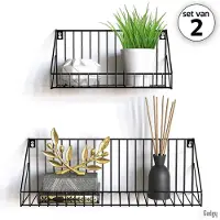 GADGY Wandrekken set 2 st - Zwart - Metaal - 30 en 45 cm