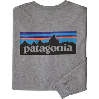 Patagonia Shirt Men L/S P6 Logo Responsibili Tee Gravel Heather-XS