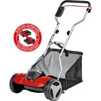 Einhell Accu Kooimesmaaier GE-HM 18/38 Li Solo - Power X-Change - 18 V/Li-ion - 890 t/min - 38 cm - 45 L - Met accu ondersteuning of hand aangedreven - Geschikt voor 400 m² - Excl. accu en lader
