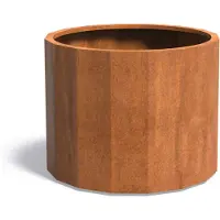 HetTuinstel.nl Cortenstaal plantenbak 'Boxer' Ø100x80cm - Met bodem