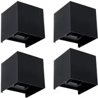 Proventa KUBUS Outdoor LED Muurlamp - Dimbaar - 4pack Wandlamp Zwart