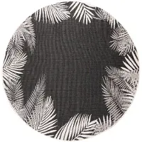 Eva Interior Rond Buitenkleed Leaf - Zwart - dubbelzijdig - EVA Interior - 200 Ø - (L)