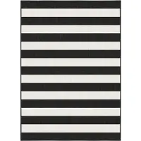Eva Interior Buitenkleed Stripes zwart/wit dubbelzijdig