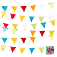 Fissaly Verjaardag Stoffen Gekleurde Vlaggetjes Slinger – Decoratie – Happy Birthday - Luxe Feest Versiering