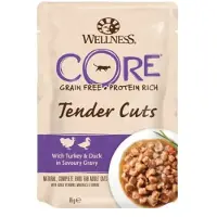 Wellness Core 24x Kattenvoer Tender Cuts Kalkoen - Eend 85 gr