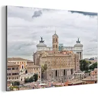 MuchoWow Wanddecoratie Metaal - Aluminium Schilderij Industrieel - Rome - Stad - Gebouwen - 180x120 cm - Dibond - Foto op aluminium - Industriële muurdecoratie - Voor de woonkamer/slaapkamer
