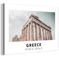 MuchoWow Wanddecoratie Metaal - Aluminium Schilderij Industrieel - Parthenon - Griekenland - Athene - 120x80 cm - Dibond - Foto op aluminium - Industriële muurdecoratie - Voor de woonkamer/slaapkamer