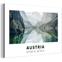 MuchoWow Wanddecoratie Metaal - Aluminium Schilderij Industrieel - Oostenrijk - Alpen - Water - Berg - 180x120 cm - Dibond - Foto op aluminium - Industriële muurdecoratie - Voor de woonkamer/slaapkamer