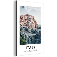 MuchoWow Wanddecoratie Metaal - Aluminium Schilderij Industrieel - Cinque Terre - Amalfi - Italië - Zomer - 100x150 cm - Dibond - Foto op aluminium - Industriële muurdecoratie - Voor de woonkamer/slaapkamer