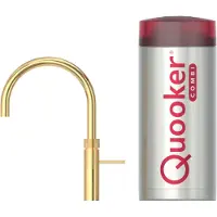 Quooker fusion round 3-in-1 kokend waterkraan met combi+ boiler, goud