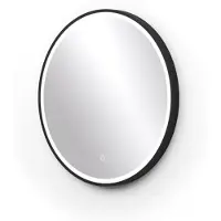 Maxaro Vivo Badkamerspiegel met ledverlichting | 60 cm Rond | Zwarte Ronde Badkamerspiegel | Ronde Spiegel Zwart | Toiletspiegel Rond Zwart