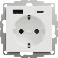 Schneider Electric Stopcontact - Inbouw - Randaarde - USB Type A+C - Actief Wit - Systeem M - - MTN2367-0325