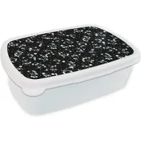 MuchoWow Broodtrommel Wit - Lunchbox - Brooddoos - Bloemen - Patronen - Pastel - 18x12x6 cm - Volwassenen