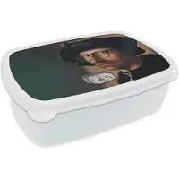 MuchoWow Broodtrommel Wit - Lunchbox - Brooddoos - Zelfportret - Jacob Cornelisz van Oostsanen - 18x12x6 cm - Volwassenen