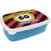 MuchoWow Broodtrommel Blauw - Lunchbox - Brooddoos - Verjaardag - 60 Jaar - Gefeliciteerd - 18x12x6 cm - Kinderen - Jongen