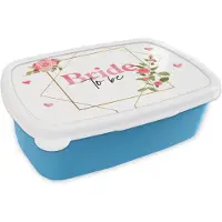 MuchoWow Broodtrommel Blauw - Lunchbox - Brooddoos - 'Bride to be' - Bruid - Quotes - Spreuken - 18x12x6 cm - Kinderen - Jongen