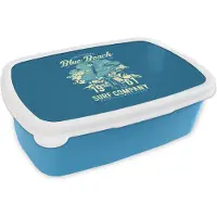 MuchoWow Broodtrommel Blauw - Lunchbox - Brooddoos - Surfboard - Surf - Vintage - 18x12x6 cm - Kinderen - Jongen