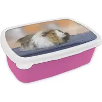 MuchoWow Broodtrommel Roze - Lunchbox - Brooddoos - Mini cavia - 18x12x6 cm - Kinderen - Meisje