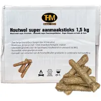 THM Houtwol aanmaak krullen geperste tot super aanmaaksticks 1,5kg in voordeeldoos