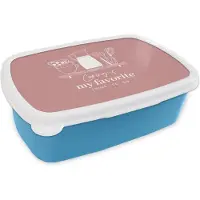MuchoWow Broodtrommel Blauw - Lunchbox - Brooddoos - Koken - Keuken - Hobby - Favoriete bezigheid - Tekst - Spreuken - 18x12x6 cm - Kinderen - Jongen