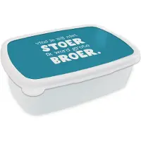 MuchoWow Broodtrommel Wit - Lunchbox - Brooddoos - Broer - Vind je mij niet stoer ik word grote broer - Quotes - Spreuken - 18x12x6 cm - Volwassenen