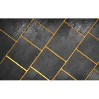 Consalnet Fotobehang Beton XXL – Geometrisch Industrieel - 368 x 254 cm – grijs-geelgoud