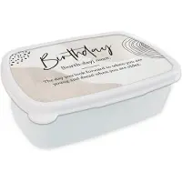 MuchoWow Broodtrommel Wit - Lunchbox - Brooddoos - Woordenboek - Verjaardag - Quote - 18x12x6 cm - Volwassenen