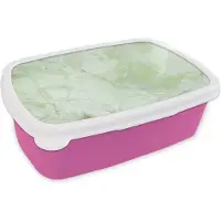 MuchoWow Broodtrommel Roze - Lunchbox - Brooddoos - Gekleurd gesteente met tinten - 18x12x6 cm - Kinderen - Meisje