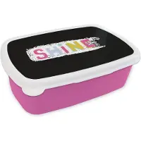 MuchoWow Broodtrommel Roze - Lunchbox Zomer - Quote - Blauw - Brooddoos 18x12x6 cm - Brood lunch box - Broodtrommels voor kinderen en volwassenen
