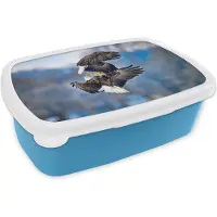 MuchoWow Broodtrommel Blauw - Lunchbox - Brooddoos - Adelaar - Vogel - Lucht - 18x12x6 cm - Kinderen - Jongen