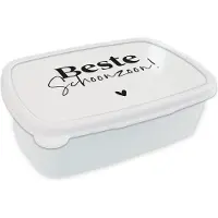 MuchoWow Broodtrommel Wit - Lunchbox - Brooddoos - Zoon - Cadeau - Familie - 18x12x6 cm - Volwassenen