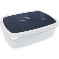 MuchoWow Broodtrommel Wit - Lunchbox - Brooddoos - Groep voorbijzwemmende orka's - 18x12x6 cm - Volwassenen