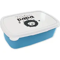 MuchoWow Broodtrommel Blauw - Lunchbox - Brooddoos - Quotes - Trotse papa - Spreuken - Papa - 18x12x6 cm - Kinderen - Jongen