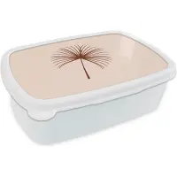 MuchoWow Broodtrommel Wit - Lunchbox - Brooddoos - Zomer - Plant - Bruin - 18x12x6 cm - Volwassenen