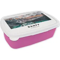 MuchoWow Broodtrommel Roze - Lunchbox - Brooddoos - Canada - Bergen - Water - 18x12x6 cm - Kinderen - Meisje