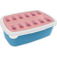 MuchoWow Broodtrommel Blauw - Lunchbox - Brooddoos - Carnaval - Patronen - Joker - 18x12x6 cm - Kinderen - Jongen