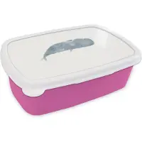 MuchoWow Broodtrommel Roze - Lunchbox - Brooddoos - Potvis - Dieren - Aquarel - Illustratie - 18x12x6 cm - Kinderen - Meisje