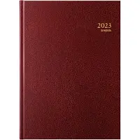 Brepols Bremax Santex dagagenda met kwartierindeling 2027 bordeaux (1 dag per 2 pagina's) 6-talig