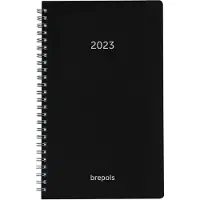 Brepols Building Recycled PP dagagenda met uurindeling 2027 zwart (1 dag per pagina) 6-talig