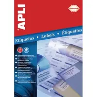 APLI Transparante etiketten ft 48,5 x 25,4 mm (b x h), 880 stuks, 44 per blad, doos van 20 blad