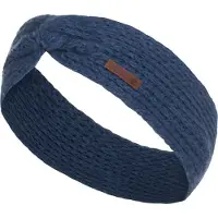 Knit Factory Joy Gebreide Dames Hoofdband - Haarband - Oorwarmers dames - Hoofdwarmer vrouwen - Hoofdband winter - Jeans - Donkerblauw - One Size