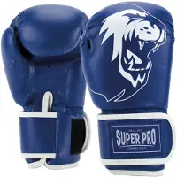 Super Pro Combat Gear Talent (kick)bokshandschoenen Blauw/Wit 6oz