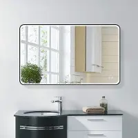 Sanexo Badkamerspiegel - Summerlight - Rechthoek - Zwarte Rand - 100x60cm - Spiegelverwarming - 3-standen Dimbare LED Verlichting - Touch Sensor